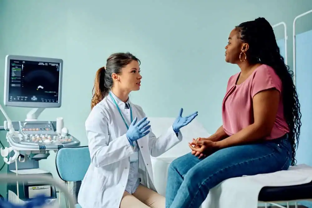 Woman have consultation about vaginal laxity Reigate