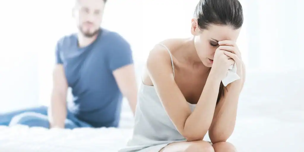 image of woman upset about vaginal laxity Reigate