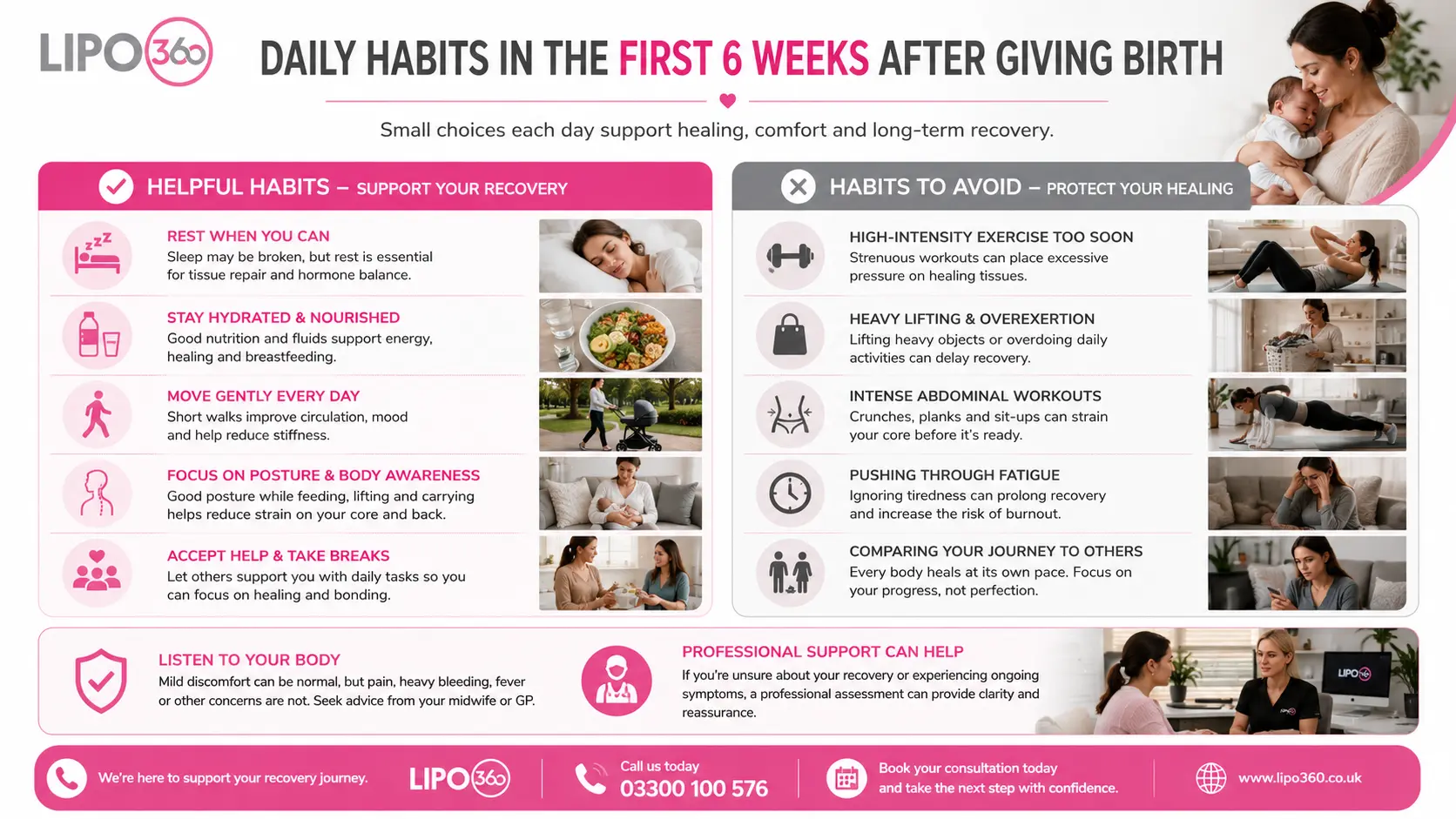 What to Do (and Avoid) in the First 6 Weeks After Giving Birth To Avoid Diastasis Recti 3 First 6 Weeks After Giving Birth To Avoid Diastasis Recti Reigate : Daily Habits in the First 6 Weeks After Giving Birth